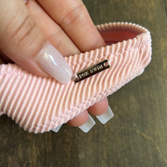 Fox Swim ribbed front knot leg hipster bikini bottom in dolly pink Sz- XS - Picture 4 of 9